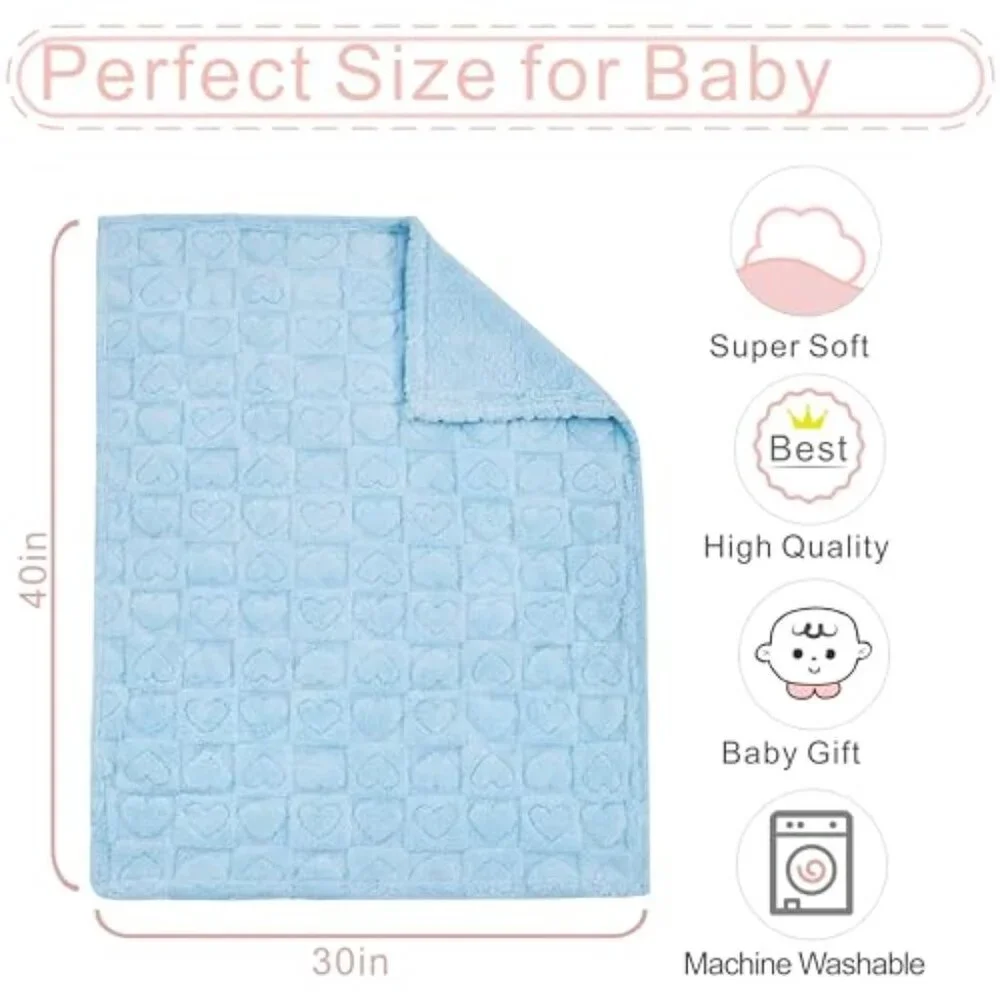 Sherpa Fleece Baby Blanket Ultra Soft Cozy Infant Toddler Receiving Throw